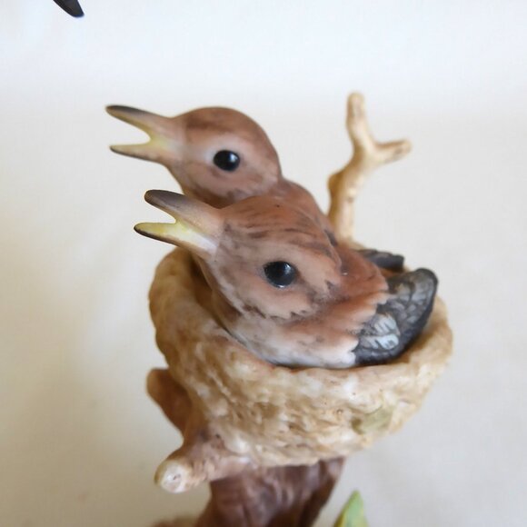 1995 ALLEN’S HUMMINGBIRD & BABIES WITH NOOTKA ROSE PORCELAIN BRONZE FIGURE USED - Picture 11 of 14